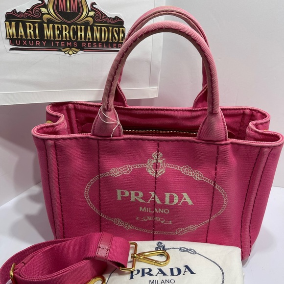 Prada Canapa  bag in Pink with strap, preloved. - Picture 5 of 9